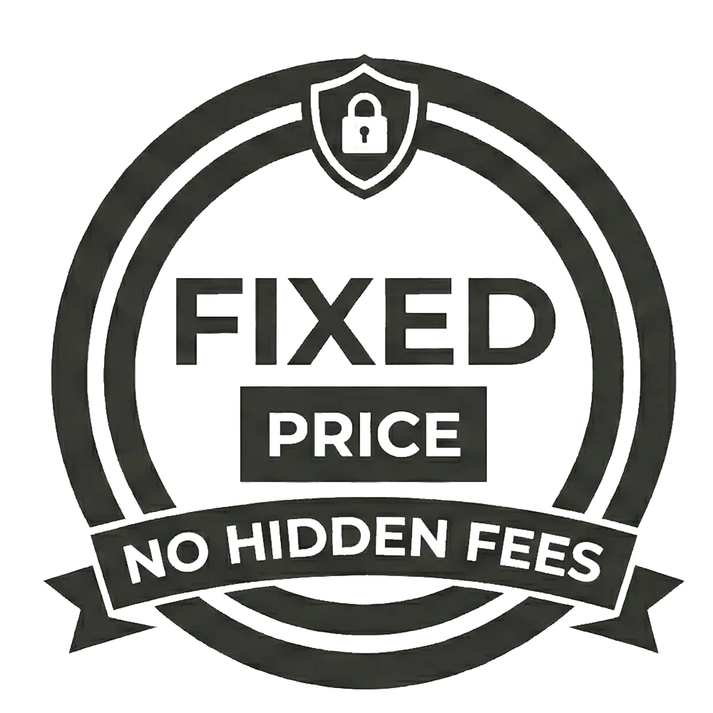 Fixed Price Guarantee Seal – ensuring total budget security, transparency, and no hidden fees for your Flutter App Development project.
