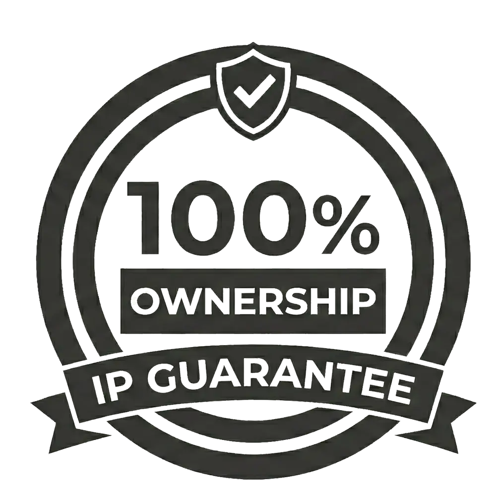 Intellectual Property Ownership Guarantee Badge – ensuring complete client control of source code and no vendor lock-in for Flutter App Development deliverables.
